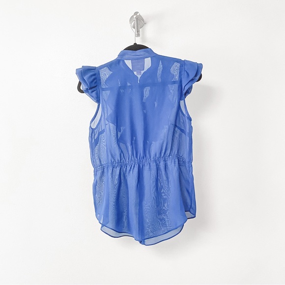 Romeo & Juliet Couture Spring Winter‎ Holiday Casual Chic Sheer Ruffle Blouse - Picture 2 of 7